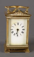 Lot 1292 - A late 19th Century brass carriage clock, with...