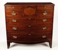 Lot 1312 - A Georgian mahogany bowfront chest of drawers,...