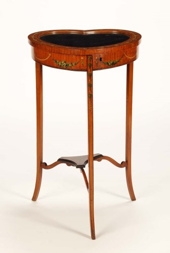 Lot 1322 - A Sheraton Revival painted satinwood...