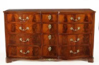 Lot 1333 - A Georgian style mahogany serpentine cabinet,...