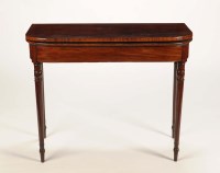 Lot 1355 - A late Georgian mahogany card table of 'D'...