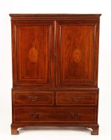 Lot 1365 - An Edwardian press wardrobe of small...