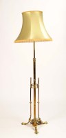 Lot 1379 - An Edwardian brass lamp standard with...