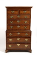 Lot 1386 - A Georgian oak and mahogany crossbanded...