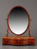 Lot 1400 - A Georgian mahogany dressing table mirror, the...