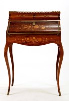 Lot 1412 - A French marquetry and kingwood veneered...