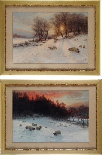 Lot 191 - † A pair of colour prints - Winter scenes with...