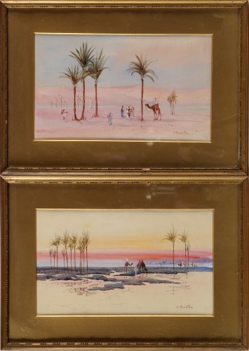 Lot 207 - † A pair of watercolours - Desert scenes,...