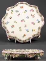 Lot 249 - Meissen: a floral and floral encrusted stand,...