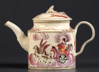 Lot 250 - William Greatbatch: a Creamware teapot...