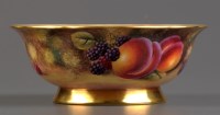 Lot 260 - Royal Worcester: a round fruit bowl, painted...