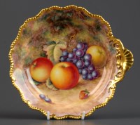 Lot 261 - Royal Worcester: an round low compote painted...