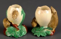 Lot 277 - † Royal Worcester: a pair of Majolica posy...