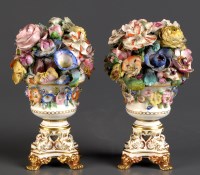 Lot 281 - † A pair of late Bloor Derby vases filled with...
