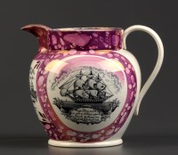 Lot 308 - A pink lustre Sunderland jug, Dixon & Co,...