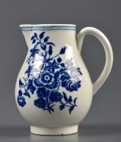 Lot 365 - A Worcester blue and white sparrow beak jug,...