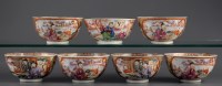 Lot 398 - † Seven Famille Rose tea bowls, 18th Century,...