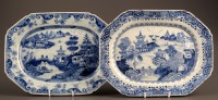Lot 404 - † Two similar 18th Century blue and white...