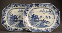 Lot 405 - † Two 18th Century blue and white rectangular...