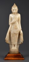 Lot 435 - † A Burmese carved alabaster Buddha, possibly...