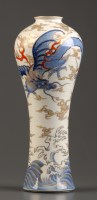 Lot 455 - A Fukagawa vase, of elongated baluster form,...