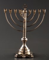 Lot 748 - A George V Hanukkah menorah, possibly by...