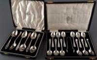 Lot 754 - Twelve George V coffee spoons and matching...