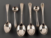 Lot 761 - Seven George V tea spoons, by Roberts & Belk,...