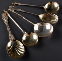 Lot 824 - Two Victorian serving spoons, by Brook & Son,...