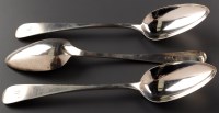 Lot 843 - Six George III table spoons, by Walter &...