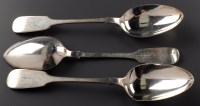 Lot 844 - Six Victorian table spoons, by James McKay,...