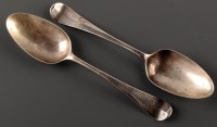 Lot 856 - Two early George III table spoons, by Thomas...