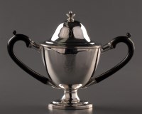 Lot 874 - A George III two-handled egg boiler, bears...