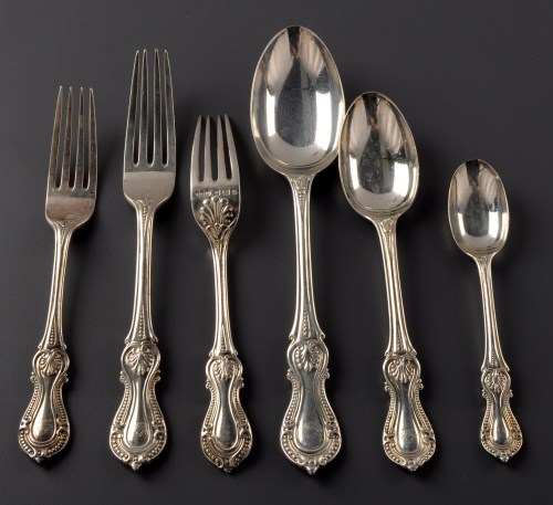 Lot 885 - A Victorian flatware service for eight...