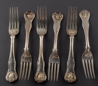 Lot 887 - Six Victorian table forks, by John & Henry...