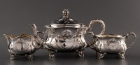 Lot 890 - An Edwardian three-piece tea service, by...