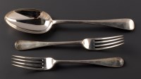 Lot 893 - Two Victorian table spoons and three dessert...