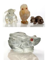 Lot 923 - A group of carved hard stone animals,...