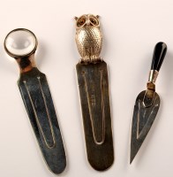 Lot 926 - An Edwardian silver book mark, by Sampson,...