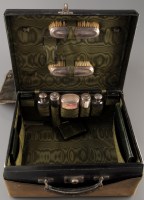 Lot 935 - A George V leather dressing case, rectangular,...