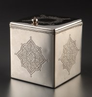 Lot 962 - A late 19th Century Russian silver tea caddy,...