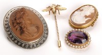 Lot 1028 - A collection of jewellery, to include: a lava...