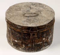 Lot 1149 - † An late 19th Century military hat tin,...