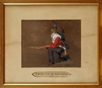 Lot 1171 - † A watercolour drawing of a Private Soldier...