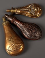 Lot 1180 - A copper powder flask, by I.P. Cutts,...
