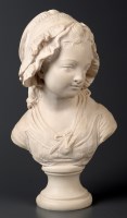 Lot 1207 - A 20th Century plaster bust of a young girl...