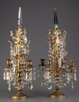 Lot 1219 - † A pair of early 20th Century candelabra,...