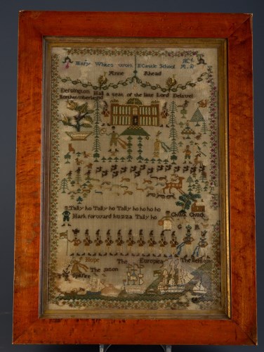 Lot 1225 - A George III needlework sampler worked by Mary...