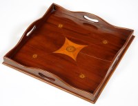 Lot 1227 - An Edwardian square-shaped inlaid mahogany...