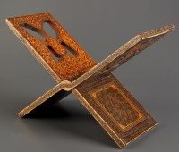 Lot 1231 - † A 19th Century Indian vizagapatam book stand,...